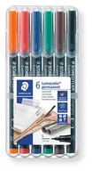Foliopisy - Foliopisy kolorowe 6 szt permanentne S Lumocolor Staedtler - miniaturka - grafika 1