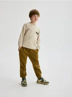 Spodnie i spodenki dla chłopców - Reserved - Spodnie jogger - brązowy - miniaturka - grafika 1