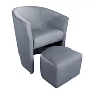 Fotele - ATOS Fotel CLUB z podnóżkiem BL75 zielona oliwka - miniaturka - grafika 1