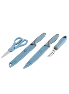 Zestaw 2 noży z obieraczką i nożyczkami Outwell Chena - blue - Noże - miniaturka - grafika 1