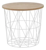 Ławy i stoliki kawowe - Okrągły stolik kawowy - naturalny + biały L5-M80 - miniaturka - grafika 1