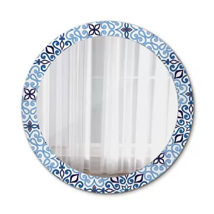 Nowoczesne Lustro Niebieski arabski wzór 80cm - Lustra - miniaturka - grafika 1