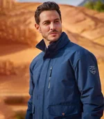 Kurtki męskie - Pikowana kurtka z mikrofibry Mężczyzna Atlas For Men - Kolor : Granatowy - Rozmiar : 4XL - miniaturka - grafika 1