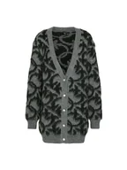 Swetry damskie - Pinko Iguana Sweter Mieszany Alpaka G Sweter Damski, Izi_grigio Mel./Nero, XS - miniaturka - grafika 1