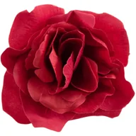 Zabawki kreatywne - [68w1211] Główka kwiatowa róża welurowa 9cm czerwona - miniaturka - grafika 1