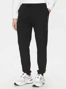 Tommy Hilfiger Spodnie dresowe UM0UM03348 Czarny Regular Fit - Spodnie sportowe męskie - miniaturka - grafika 1