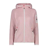 Kurtki damskie - CMP - Damska kurtka Knit-Tech ze stałym kapturem, różowo-biała, 42 - miniaturka - grafika 1