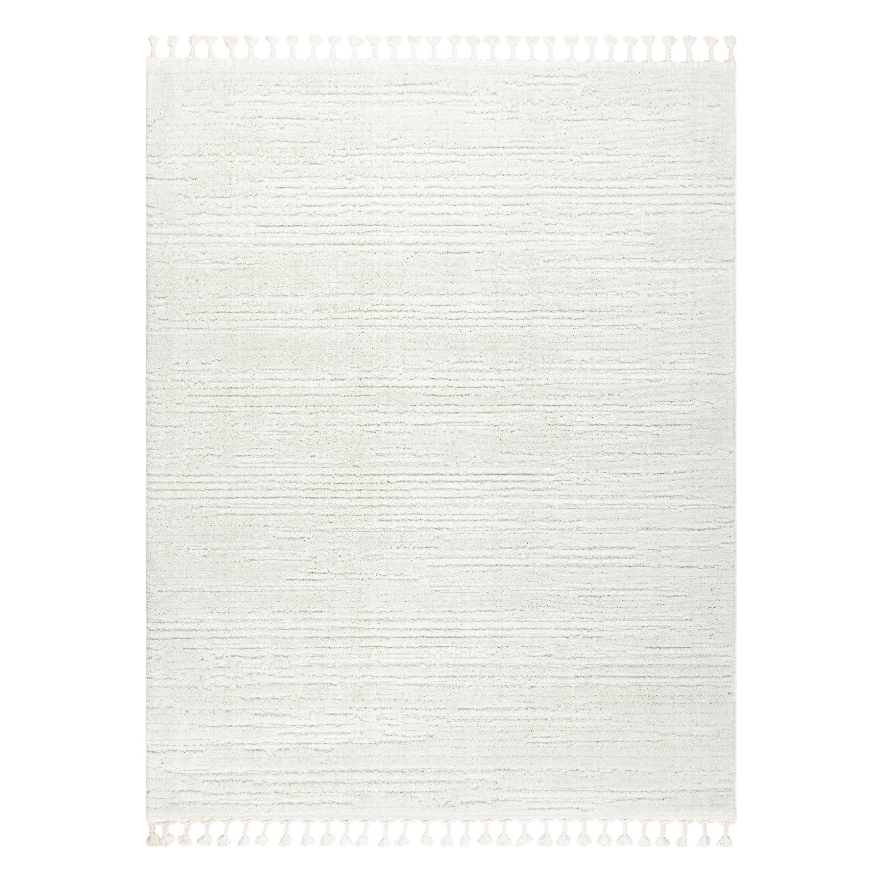 Dywan SEVILLA AC53B paski, prążki Frędzle berberyjski marokański shaggy biały 80x150 cm