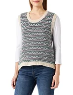 Bluzy damskie - ICHI Damska bluza IHPOVOKE WA Pullunder, 1304011/Oatmeal melanż, XS - miniaturka - grafika 1