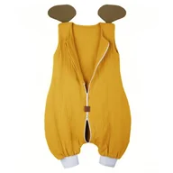 Śpiworki dla dzieci - Hi Little One śpiworek do spania z nogawkami dla Niemowlaka TOG 1,0 BIO muślin ELEPHANT Mustard/Green Hunter roz M - miniaturka - grafika 1
