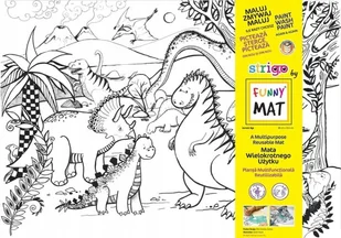 PODKŁAD NA BIURKO 48x33 STRIGO FUNNY MAT TRANSPARENTNY DINOZAURY - Przybory szkolne - miniaturka - grafika 1