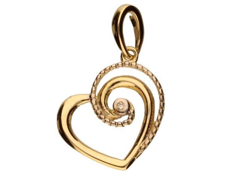 Złota zawieszka 585 serduszko z cyrkonią 0,79 g