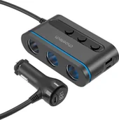 Ładowarki samochodowe - Ładowarka Choetech Ładowarka Choetech TC0021 samochodowa 2x USB-C PD 1x USB-A QC 3x gniazdo zapalniczki - czarna - miniaturka - grafika 1
