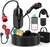 Ładowarki do samochodów elektrycznych - AIMILER Mobilna Ładowarka EV 11kW Wallbox Typ 2 CEE 7m 3-fazy App IP66 - miniaturka - grafika 1