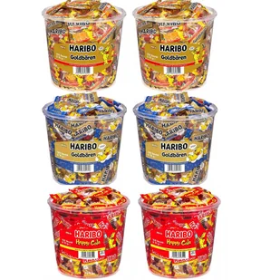 Zestaw 3 smaków żelek Goldbaren,Cola, Gute-Nacht mini 600x10g 6kg - Haribo - Żelki - miniaturka - grafika 1