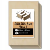 Dekoratorstwo - SKLEJKA A4 3mm FORMATKA DO LASERA CNC GRAWER 21x29.7cm 210x297mm 5 SZT KL1 - miniaturka - grafika 1