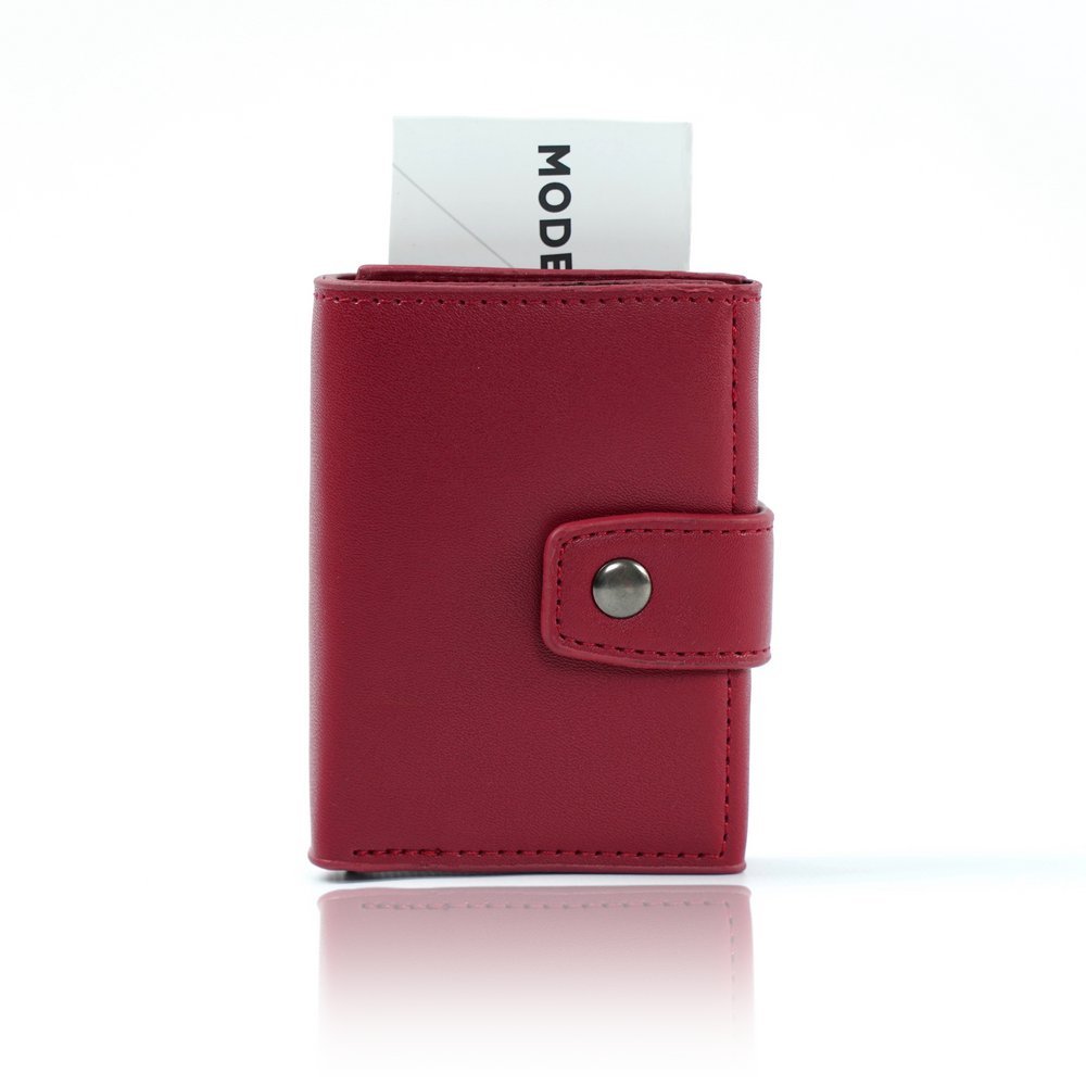 Portfel męski skórzany Etui na karty wizytówki Wizytownik czerwony SOLIER