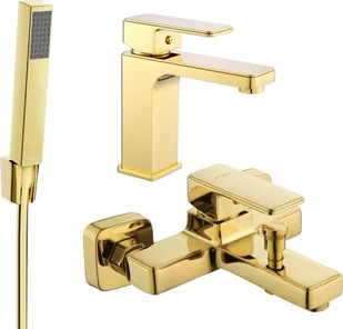 Mexen Cetus R77 zestaw wannowy, złoty - 744303R77-50 - Zestawy baterii łazienkowych - miniaturka - grafika 1