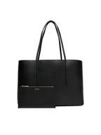 Torebki damskie - Calvin Klein Torebka Foil Logo Tote W/Pouch LV04F3274G Czarny - miniaturka - grafika 1