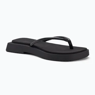 Japonki damskie Calvin Klein YW0YW01716 Sq Low Wedge Sandal Stitch triple black - Klapki i japonki damskie - miniaturka - grafika 1