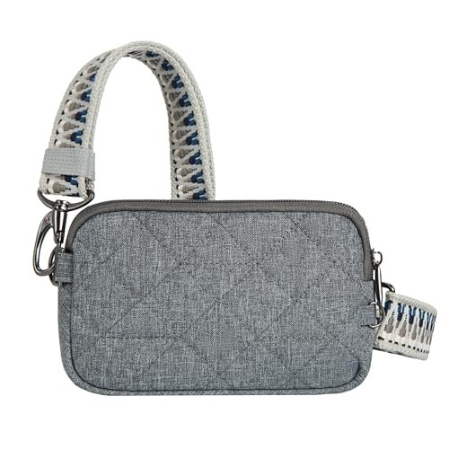 Travelon Unisex Boho antykradzieżowa chusta na telefon crossbody, szary wrzos, Szary wrzos