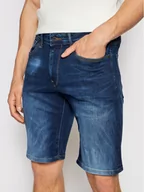 Spodenki męskie - Pepe Jeans Szorty jeansowe Stanley PM800854 Granatowy Taper Fit - miniaturka - grafika 1