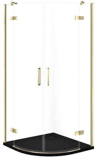 Cersanit SET C623 Kabina CITY PÓŁOKR ZŁOTA 90X90X195+TAKO SLIM CZARNY MAT WIR