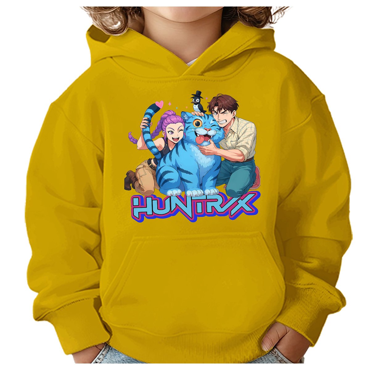 BLUZA DZIECIĘCA KPOP DEMON HUNTERS HUNTRIX 122-128 Z KAPTUREM BAWEŁNIANA