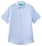 Koszulki męskie - United Colors of Benetton Koszulka męska, Niebieski Fantazja W Paski 933, M - miniaturka - grafika 1