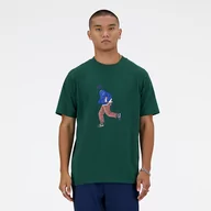 Koszulki męskie - Koszulka męska New Balance MT41579NWG  zielona - miniaturka - grafika 1