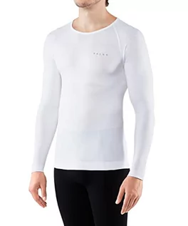 Koszulki męskie - Falke Męska koszulka z długim rękawem Warm Long Sleeve Close Fit włókna funkcyjne, 1 opakowanie, biała (White 2860), rozmiar: S 39611 - grafika 1