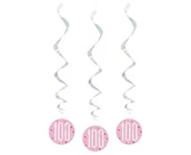 Balony i akcesoria - Dekoracja wisząca Glitz 100, groszki, różowa, 81 cm, 6 sztuk - miniaturka - grafika 1