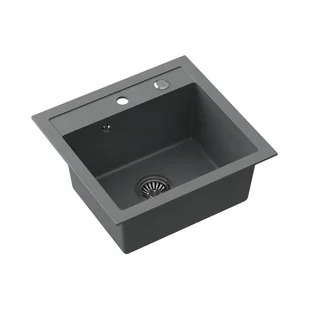 Zlewozmywak granitowy jednokomorowy szary Root Chef Box, 500 x 470 x 185 mm - Zlewozmywaki - miniaturka - grafika 1