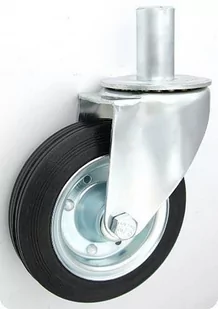 Zabi KOŁO METAL-GUMA 200MM OBUDOWA Z TRZPIENIEM 64 - Kółka i bloczki - miniaturka - grafika 1