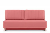 Pufy i podnóżki - Prosta kanapa z funkcją spania 140x200 cm matowa różowa PULMO - miniaturka - grafika 1