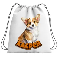 Plecaki szkolne i tornistry - Plecak Worek Pies Psy Pieski Szkolny Na Buty WF Obuwie Z Napisem - miniaturka - grafika 1