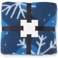 Koce - Koc Polarowy Z Motywem Świątecznym Ciepły Na Święta Zimę Niebieski - miniaturka - grafika 1