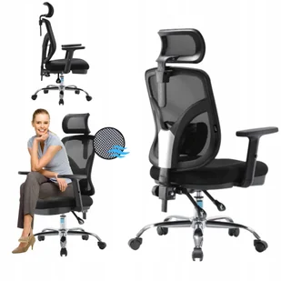 Fotel biurowy, krzesło biurowe Fotel Biurowy Ergonomiczny Obrotowy Budżetowy Do Biura 150KG Normy Bhp - Fotele i krzesła biurowe - miniaturka - grafika 1