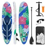 Deski SUP - Deska surfingowa Stand up Paddle Board Wzór kwiatowy biały/niebieski 320x82x15cm - miniaturka - grafika 1