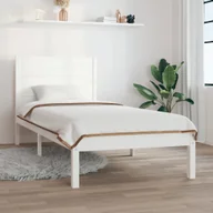 Łóżka - Łóżko z litego drewna sosna biała 100x200 cm - miniaturka - grafika 1