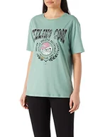 Koszulki i topy damskie - Koton Damska koszulka z krótkim rękawem z nadrukiem, miętowy (Mnt), XS - miniaturka - grafika 1