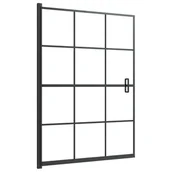 Ścianki i drzwi prysznicowe - VidaXL Kabina prysznicowa, ESG, 100x140 cm, czarna - miniaturka - grafika 1