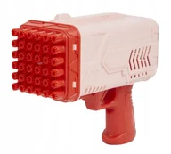 Bańki mydlane - Pistolet na bańki mydlane ze światłem płyn 100 ml Różowy 36 dysz do baniek - miniaturka - grafika 1