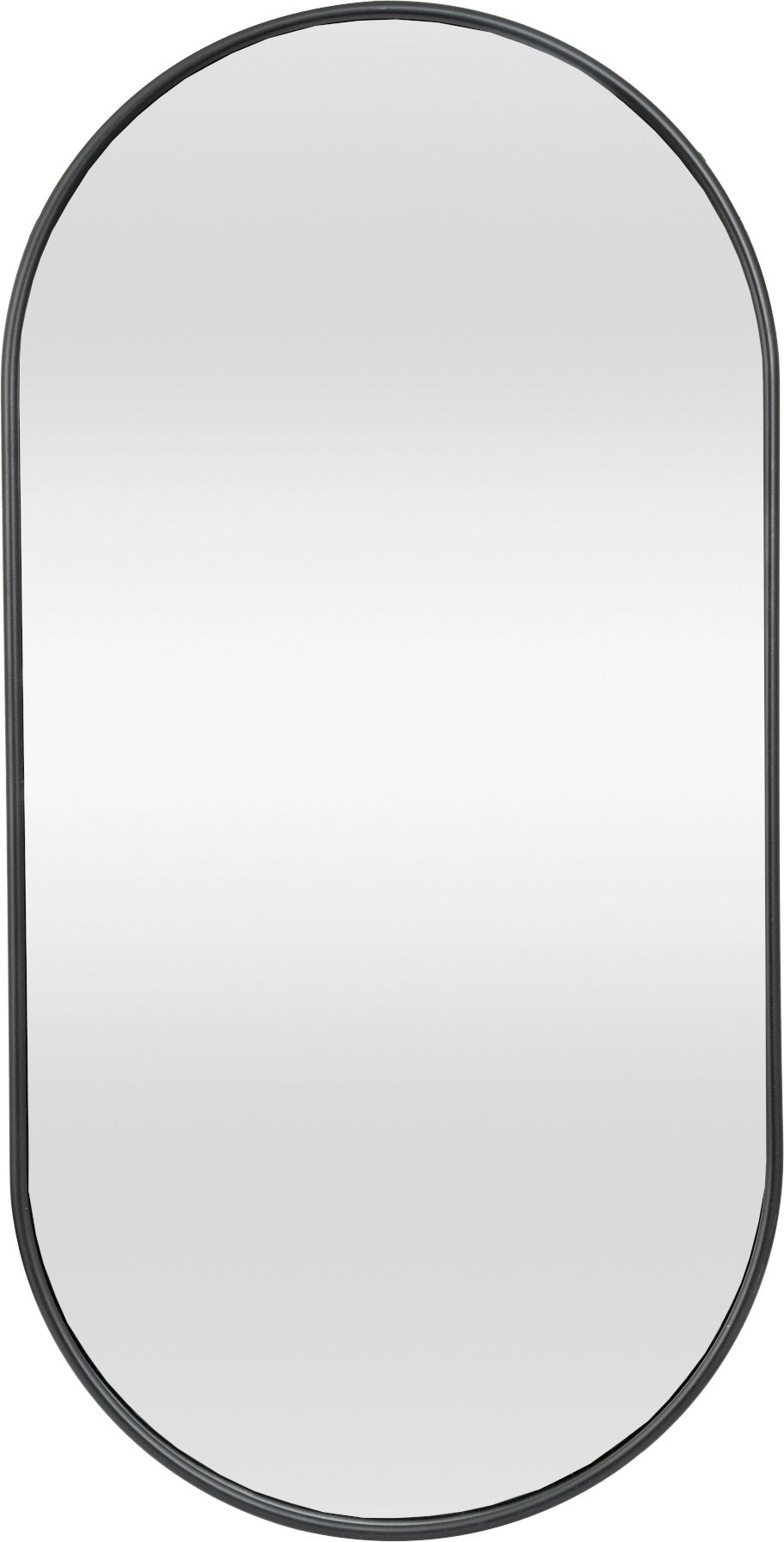 [en.casa] Lustro ścienne Picciano lustro łazienkowe 30x60cm lustro do makijażu czarne, matowe owalne lustro dekoracyjne