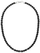 Naszyjniki męskie - Lawa wulkaniczna naszyjnik dla mężczyzny z czarnymi kamieniami etno - miniaturka - grafika 1