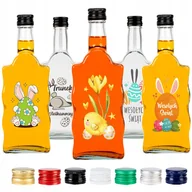 Domowy wyrób alkoholu - 5x Butelki szklane na bimber nalewki wodę sok NADRUK WIELKANOCNY FALA 0,5 L - miniaturka - grafika 1