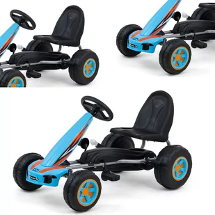 COIL Gokart na pedały dla dzieci Dragon niebieski - Jeździki dla dzieci - miniaturka - grafika 1