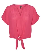 Koszulki i topy damskie - Vero Moda Koszulka w kolorze różowym - miniaturka - grafika 1