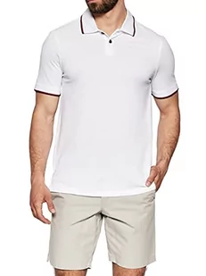 Armani Exchange Męska koszulka polo Double Stripe, biały, XXL - Koszulki męskie - miniaturka - grafika 1
