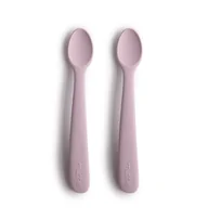 Sztućce dla dzieci - Mushie Łyżeczki silikonowe do nauki samodzielnego jedzenia Soft Lilac - miniaturka - grafika 1